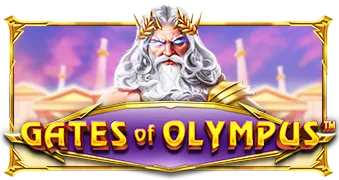 Pragmatic Play Gates of Olympus slot with Zeus holding winged multiplier orbs