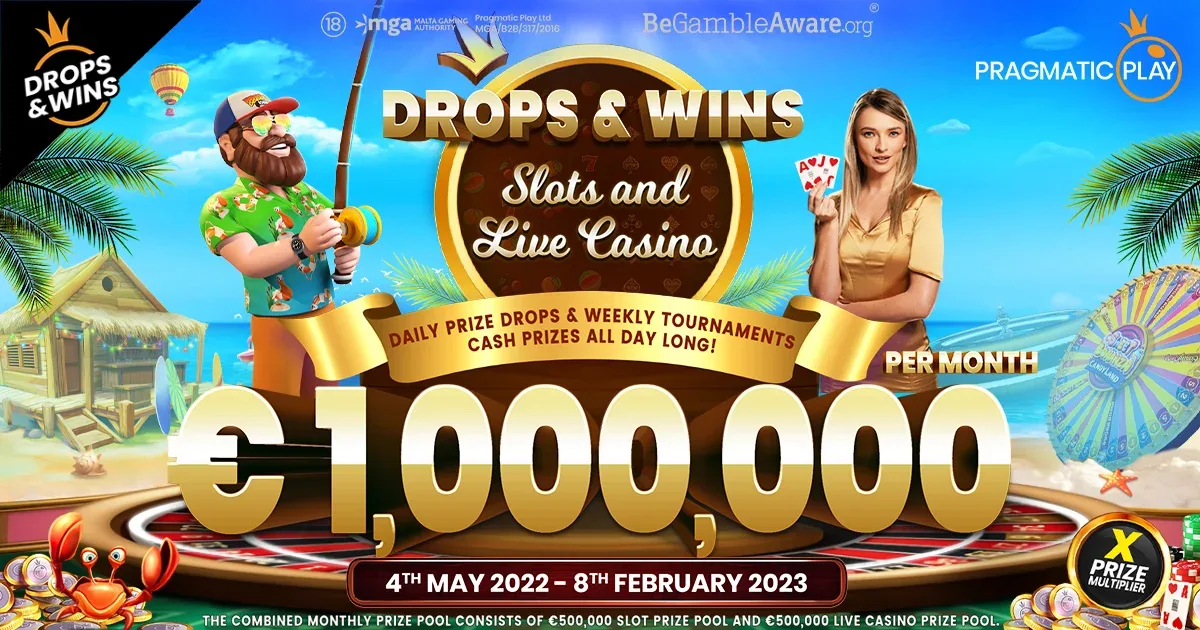 Pragmatic Play comprehensive slots, live dealer tables, and Drops & Wins tournaments